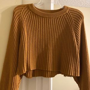 Cropped Tan Aeropostale sweater. Medium. Slightly worn.